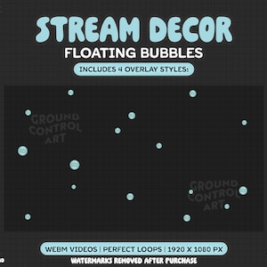 Floating Bubbles Animated Overlay | Transparent Animation for Streaming | Loop of Underwater Bubbles | Sea Ocean Mermaid Soap Beach Twitch
