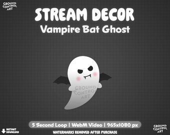 Vampire Bat Ghost Animated Stream Decor | Livestream Decoration | Perfect Looping Animation | Twitch Overlay | Halloween Ghostly Scary Vamp