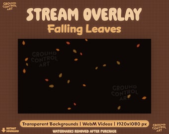 Falling Leaves Animated Overlay | Transparent Animation | Great for Twitch Alert, Stream Background, Channel Point, Etc. | Autumn Fall Leaf