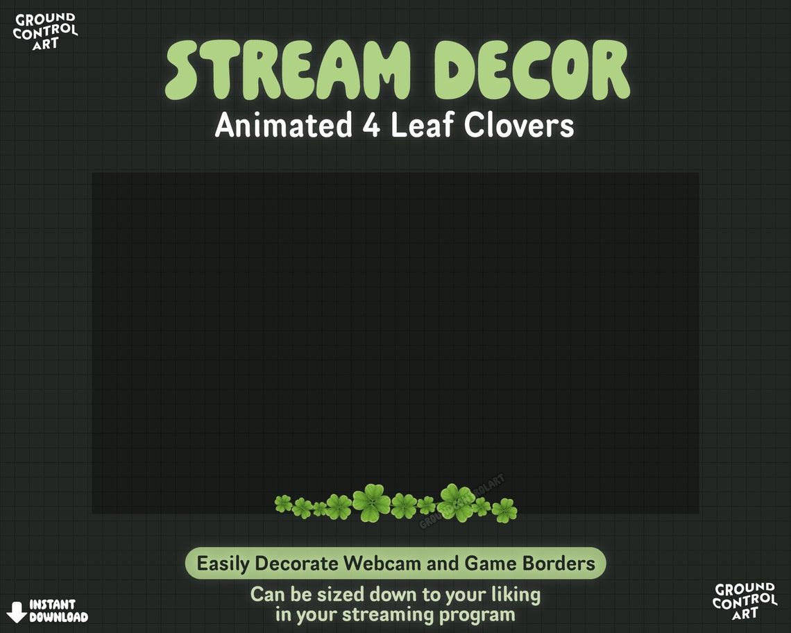 Four Leaf Clover Animated Overlay | Transparent Livestream Animation ...