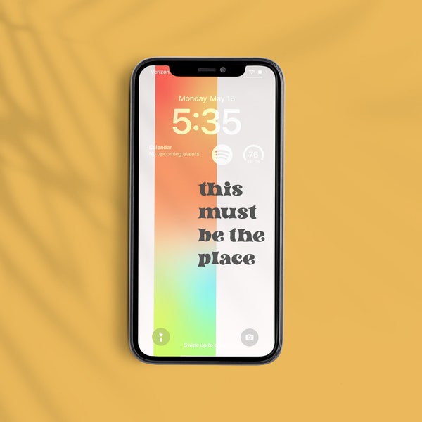 This Must Be The Place Phone Wallpaper, Queer Pride Gradient, Talking Heads, Music Background, iPhone Background, Minimalist Digital Art