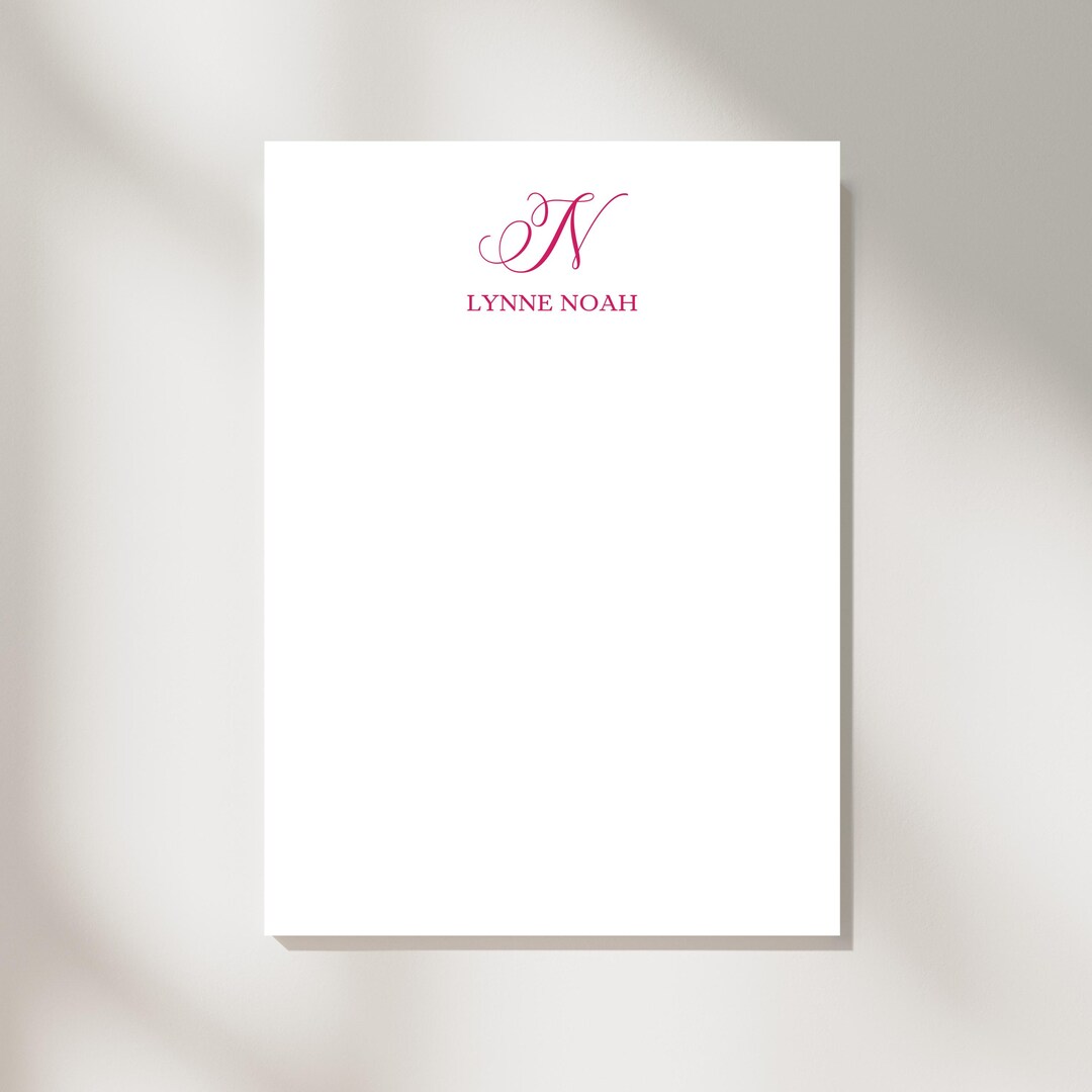 Personalized Notepad With Letter & Name, Custom Color and Size (3.75x9 ...