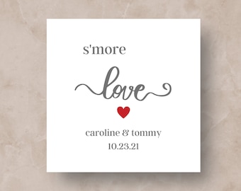 S'more Love Stickers | 2.75" Square Sticker | Wedding Favors