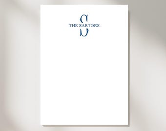 Personalized Notepad with Initial & Name, Custom Color and Size (3.75x9, 4.25x5.5, 5x7, 5.5x8.5), 50 or 100 Pages