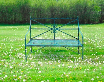 Verdigris style garden bench B204