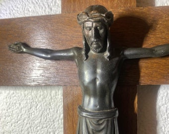 Beautiful antique crucifix Jesus Inri, Gerard Linssen, 39.8x24.7cm