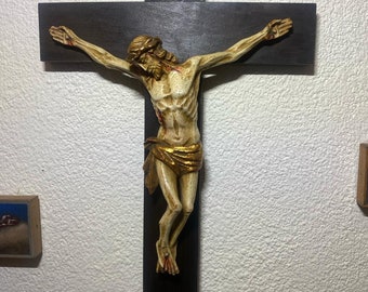 Beautiful antique crucifix Jesus Inri, Gerard Linssen, 39.5x24cm