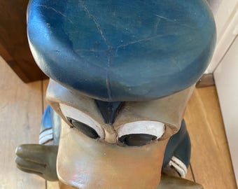 Beautiful Large Wood Carving of Donald Duck as a Sailor, 52 Cm