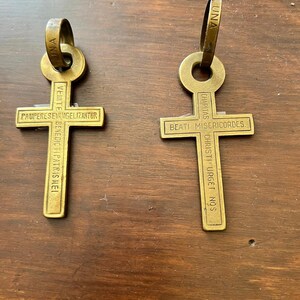 Antique religious bronze reliquary cross (Period 1700).