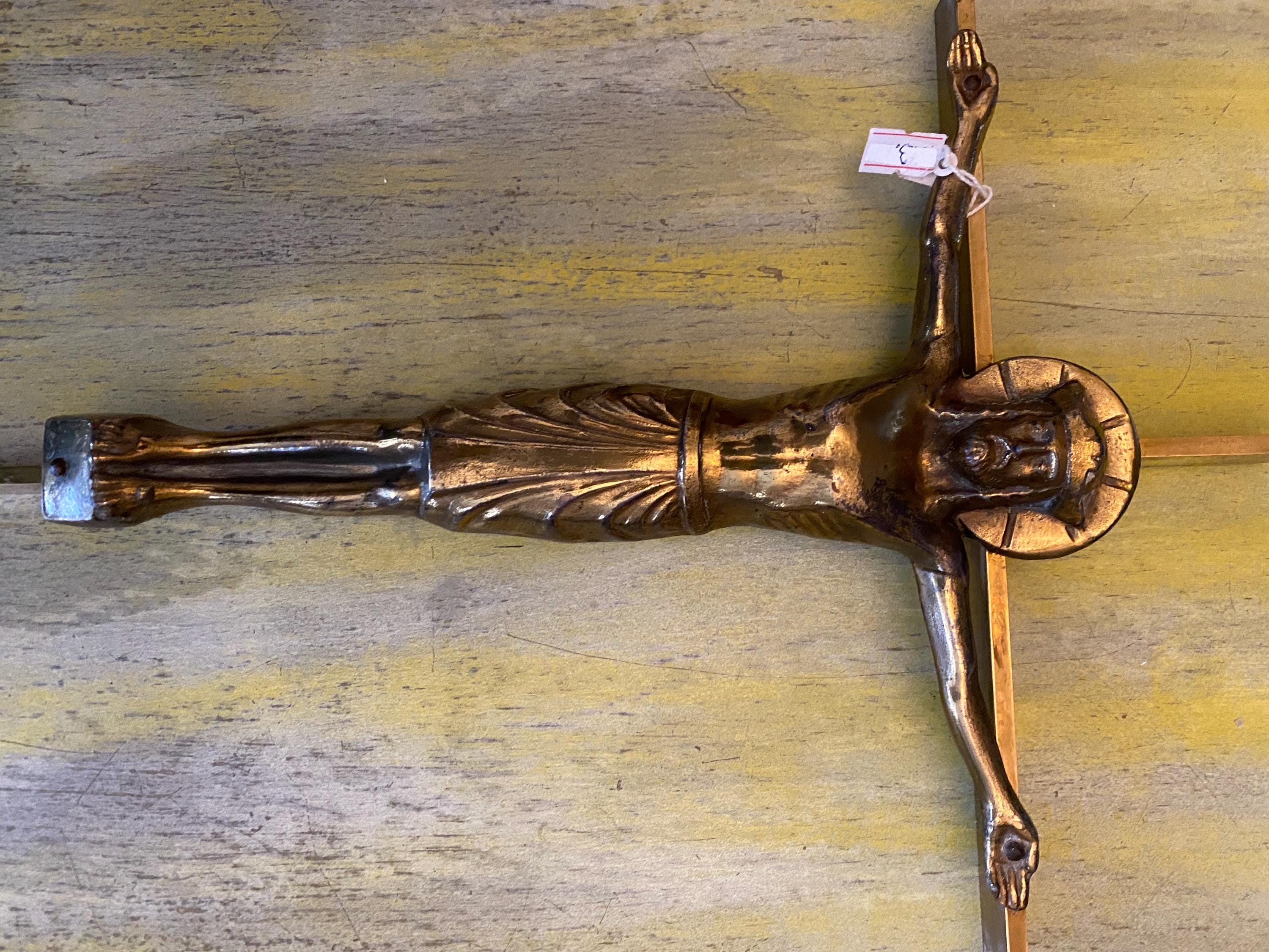 作家物 アンティークブロンズ製1860年頃 大型イエス・キリスト壁掛け