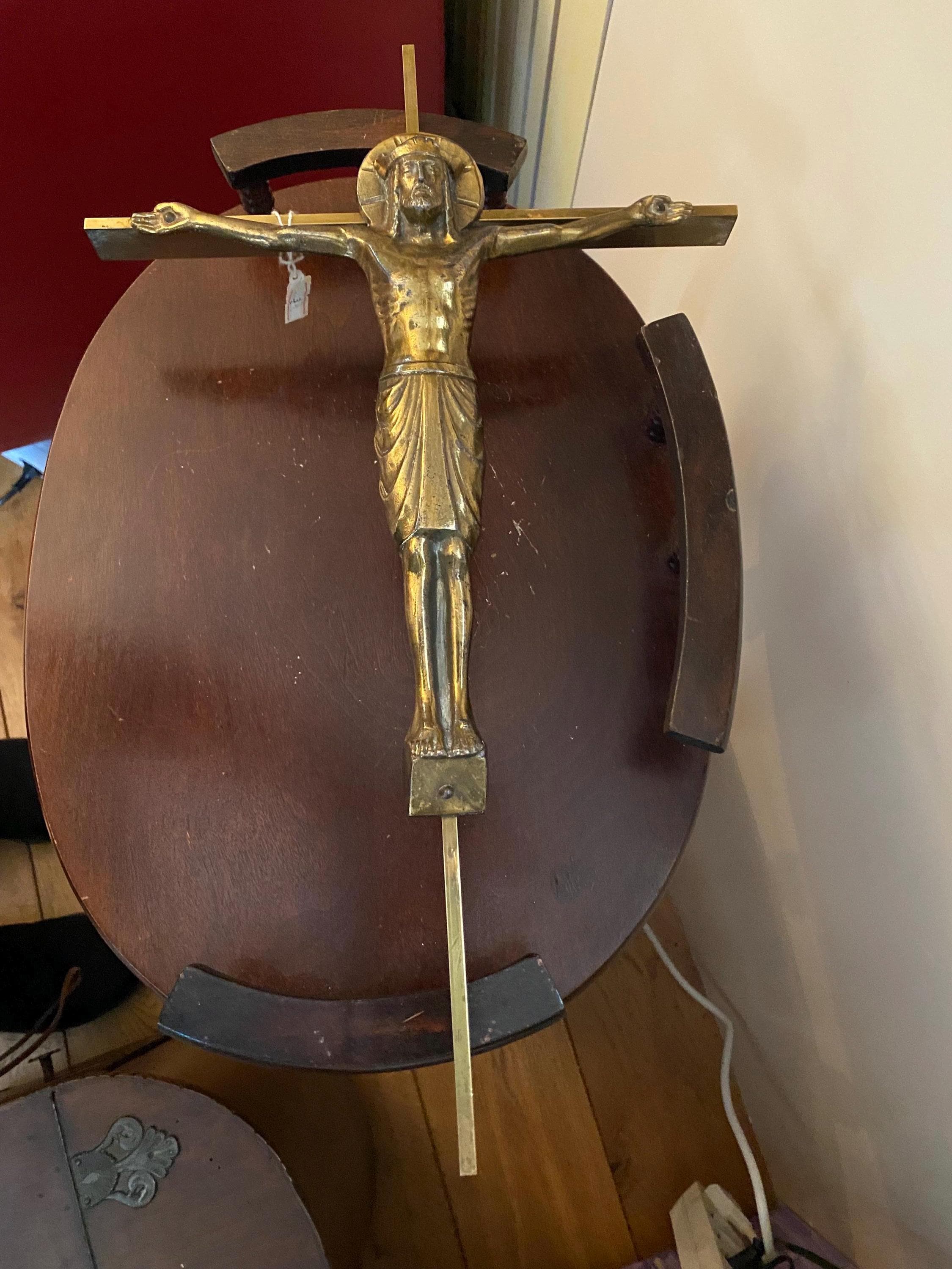 作家物 アンティークブロンズ製1860年頃 大型イエス・キリスト壁掛けフランス製 作家物 アンティークブロンズ製1860年頃 大型イエス・キリスト壁掛け