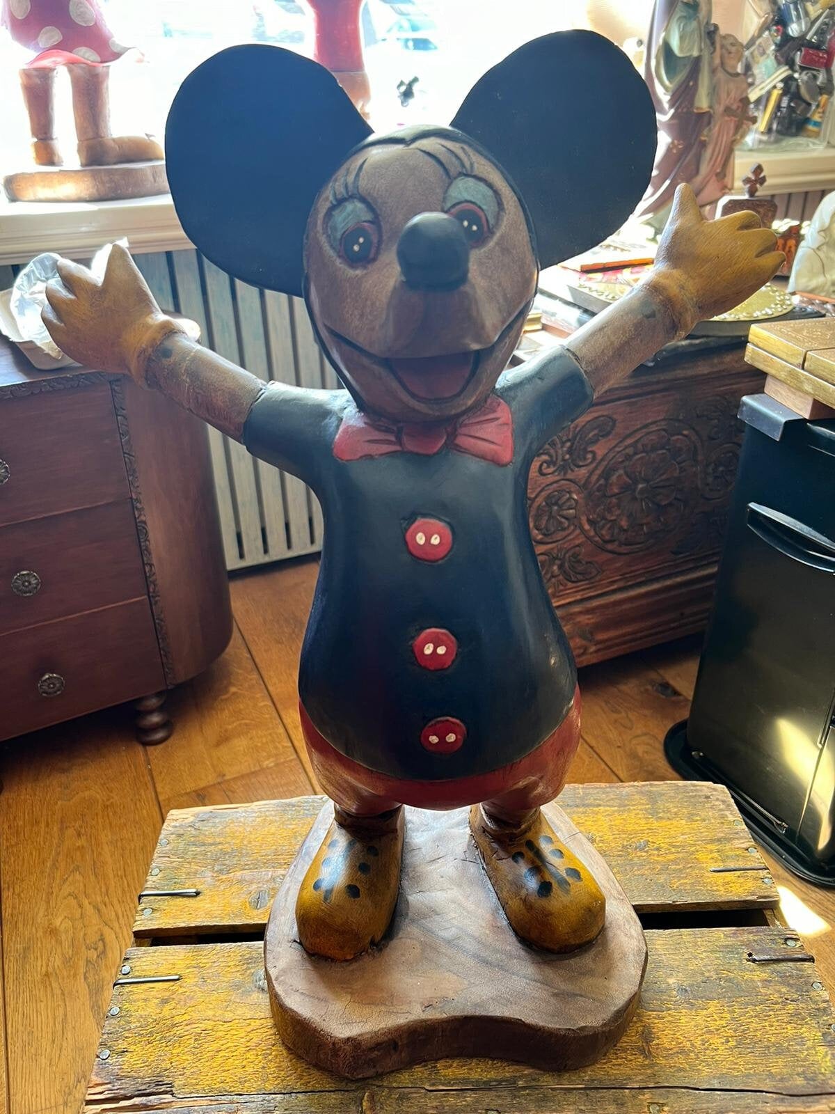 アンティークWALT DISNEY'S MICKEY MOUSE 木彫りポスター アンティークWALT DISNEY'S MICKEY MOUSE 木彫りポスター Mickey