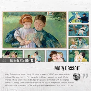 Set of 10 Samsung Frame TV 4K Art. Mary Cassatt Famous Paintings Collection. Mary Cassatt Art Set. Instant Download Frame TV Art. 56