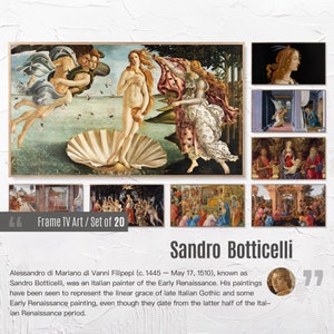 Set of 20 Samsung Frame TV 4K Art. Sandro Botticelli Famous Paintings Collection. Sandro Botticelli Art Set. Instant Digital Download. 34