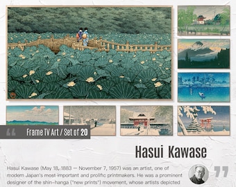 Conjunto de 20 marcos artísticos para televisores Samsung 4K. Colección de pinturas famosas de Hasui Kawase. Arte asiático. Arte japonés. Descarga instantánea de marcos artísticos para televisores. 52