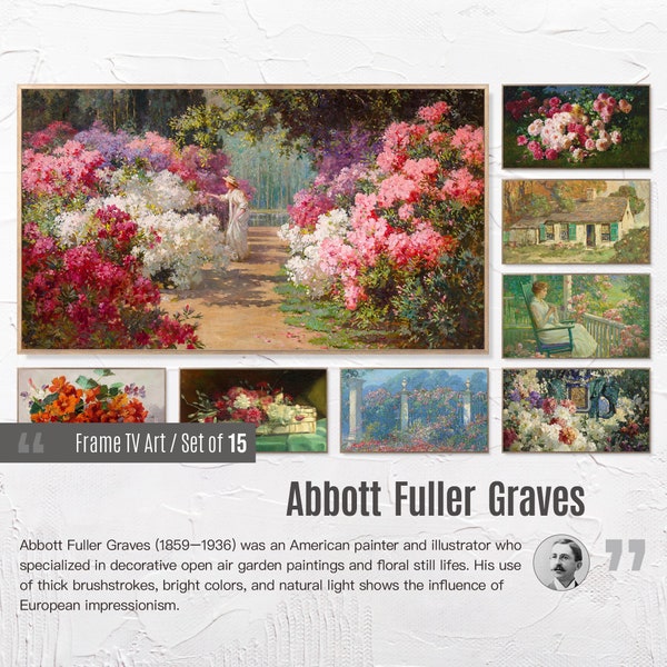 Set of 15 Samsung Frame TV 4K Art. Abbott Fuller Graves Famous Paintings Collection. Instant Download Frame TV Art. 24