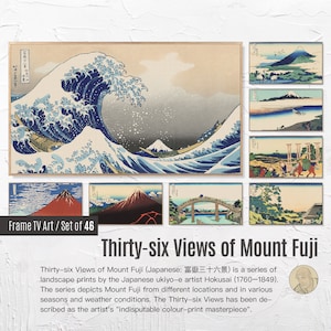 Set of 46 Samsung Frame TV 4K Art. Thirty-six Views of Mount Fuji. Hokusai Art Set. Japanese art. Instant Download Frame TV Art. 53
