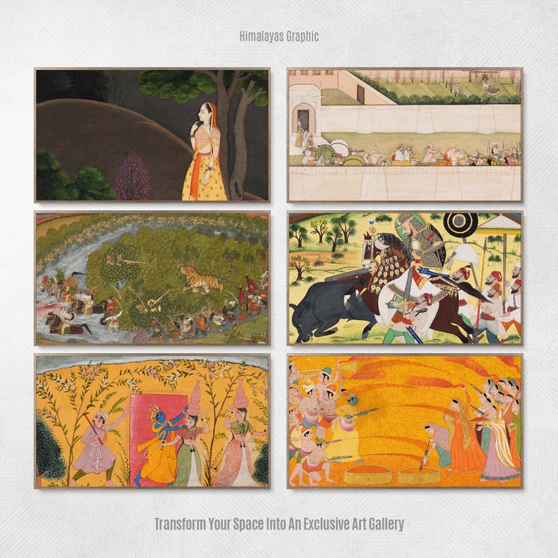Juego de 40 televisores Samsung Frame 4K art. Colección de pinturas tradicionales indias. Conjunto de arte indio. Descarga instantánea de Frame TV Art. 57 imagen 6