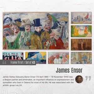 Set of 43 Samsung Frame TV 4K Art. James Ensor Famous Paintings Collection. James Ensor Art Set. Instant Download Frame TV Art. 28