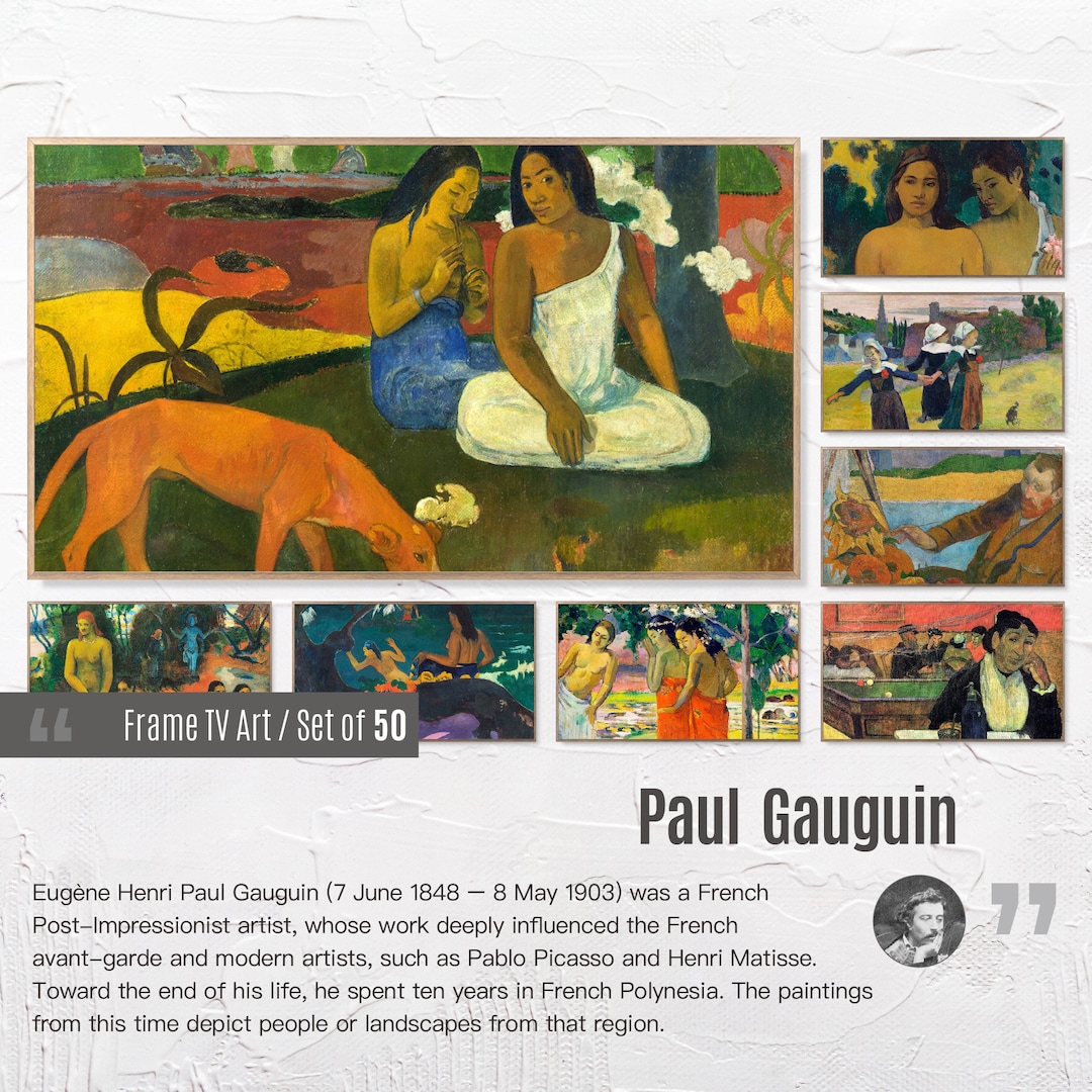 Set of 50 Samsung Frame TV 4K Art. Paul Gauguin Famous Paintings ...