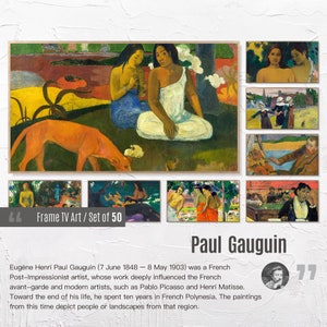 Set of 50 Samsung Frame TV 4K Art. Paul Gauguin Famous Paintings Collection. Paul Gauguin Art Set. Instant Download Frame TV Art. 61