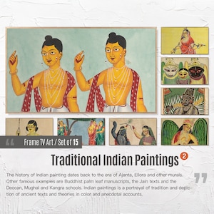 Set of 15 Samsung Frame TV 4K Art. Traditional Indian Paintings Collection. Indian Art Set. Instant Download Frame TV Art. 125