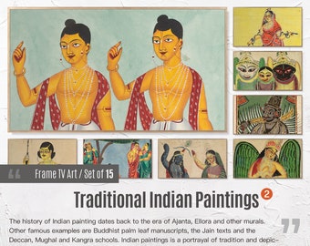 Juego de 15 televisores Samsung Frame 4K art. Colección de pinturas tradicionales indias. Conjunto de arte indio. Descarga instantánea de Frame TV Art. 125