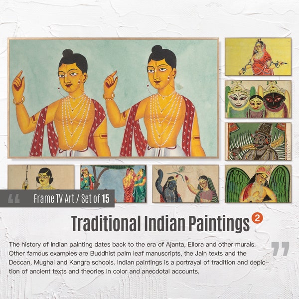 Set of 15 Samsung Frame TV 4K Art. Traditional Indian Paintings Collection. Indian Art Set. Instant Download Frame TV Art. 125