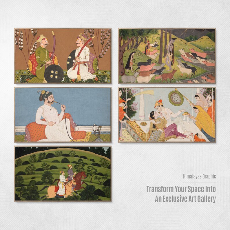 Juego de 40 televisores Samsung Frame 4K art. Colección de pinturas tradicionales indias. Conjunto de arte indio. Descarga instantánea de Frame TV Art. 57 imagen 7