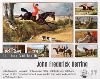 Juego de 10 televisores Samsung Frame 4K art. Colección de pinturas famosas de John Frederick Herring. Conjunto de arte J_F_Herring. Descarga Instantánea Marco TV Art.39