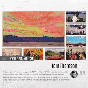 Set of 20 Samsung Frame TV 4K Art. Tom Thomson Famous Paintings Collection. Tom Thomson Art Set. Instant Download Frame TV Art. 87