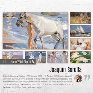 Set of 24 Samsung Frame TV 4K Art. Joaquin Sorolla Famous Paintings Collection. Joaquin Sorolla Art Set. Instant Download Frame TV Art. 02