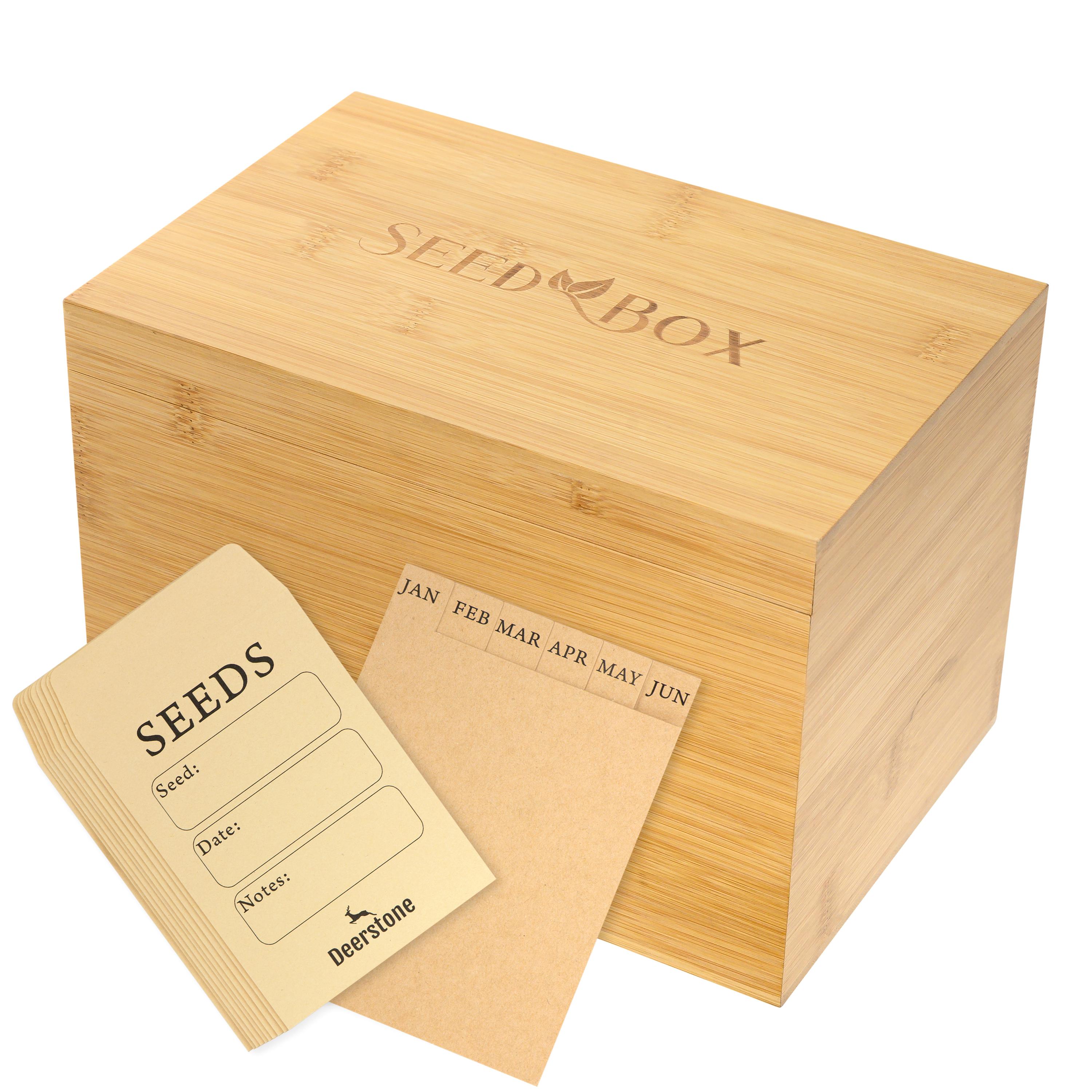 Seed Packet Storage Box With Monthly Divider Cards & X10 Seed Envelope ...