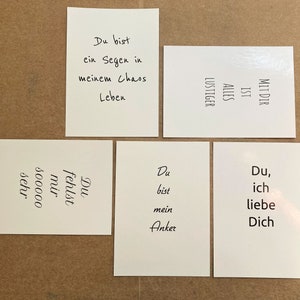 Komplimente-Karten-Set, 5 Postkarten mit Spruch, minimalistisch, schwarz-weiß, Send a compliment Postkartenset Bild 2