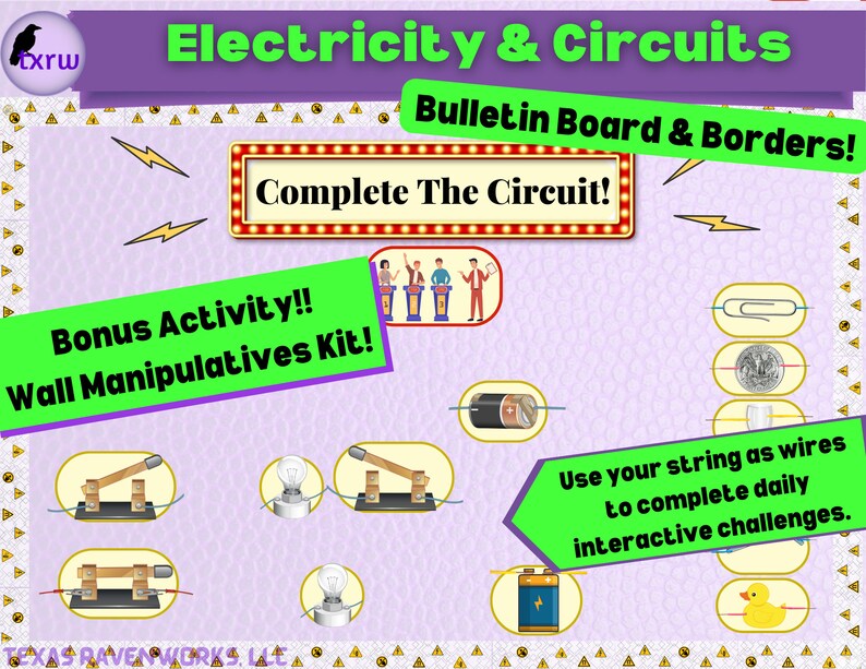 Electricity and Circuits Bulletin Board Set and Borders Etsy