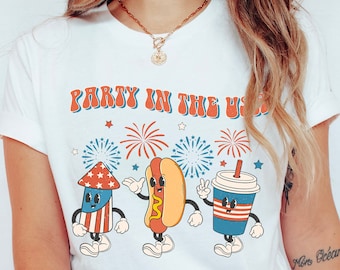 Retro USA Patriotic Tee: 4th of July Party Shirt