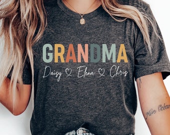 Custom Grandma Shirt, Nana Shirt With Grandkids Name, Grandma Shirt For Mother&#39;s Day, Gift For Grandma, Custom Nana Tee, Mothers Day Gift