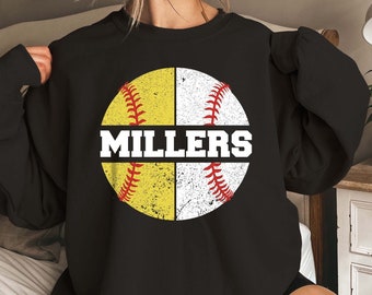 Custom Softball and Baseball Shirt, Personalized Mom Baseball Sweatshirt, Mom of Both Sports Shirt, Mom Softball Sweatshirt, Mom of Both