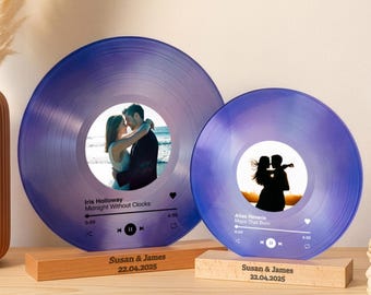 Personalized Vinyl Record Photo Plaque – Custom Song & Memory Keepsake