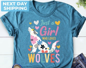 Cute Wolf Girl Shirt, Wildlife Animals Tee, BFF Gift