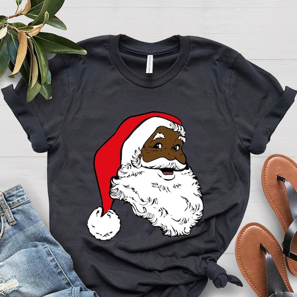 Black Santa Claus Shirt, African American Christmas Tee, Black Santa Claus Tee, African American Santa Shirt, Xmas Gift Shirt, Christmas Tee