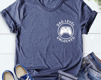 Dad Level Unlocked Shirt: Gaming Father's Day Tee