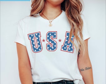 Camiseta gráfica retro de EE. UU.: camiseta con estrella del 4 de julio