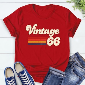 Vintage 1976 1966 Retro Style 50th Birthday T Shirt, 60th Birthday T Shirt, 1976 1966 Vintage Birthday Gift Tee, 50th Birthday for Women image 4