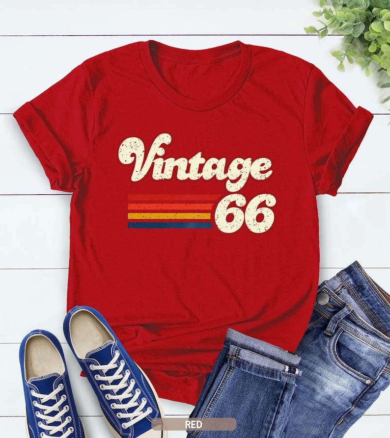 Vintage 1976 1966 Retro Style 50th Birthday T Shirt, 60th Birthday T Shirt, 1976 1966 Vintage Birthday Gift Tee, 50th Birthday for Women image 4