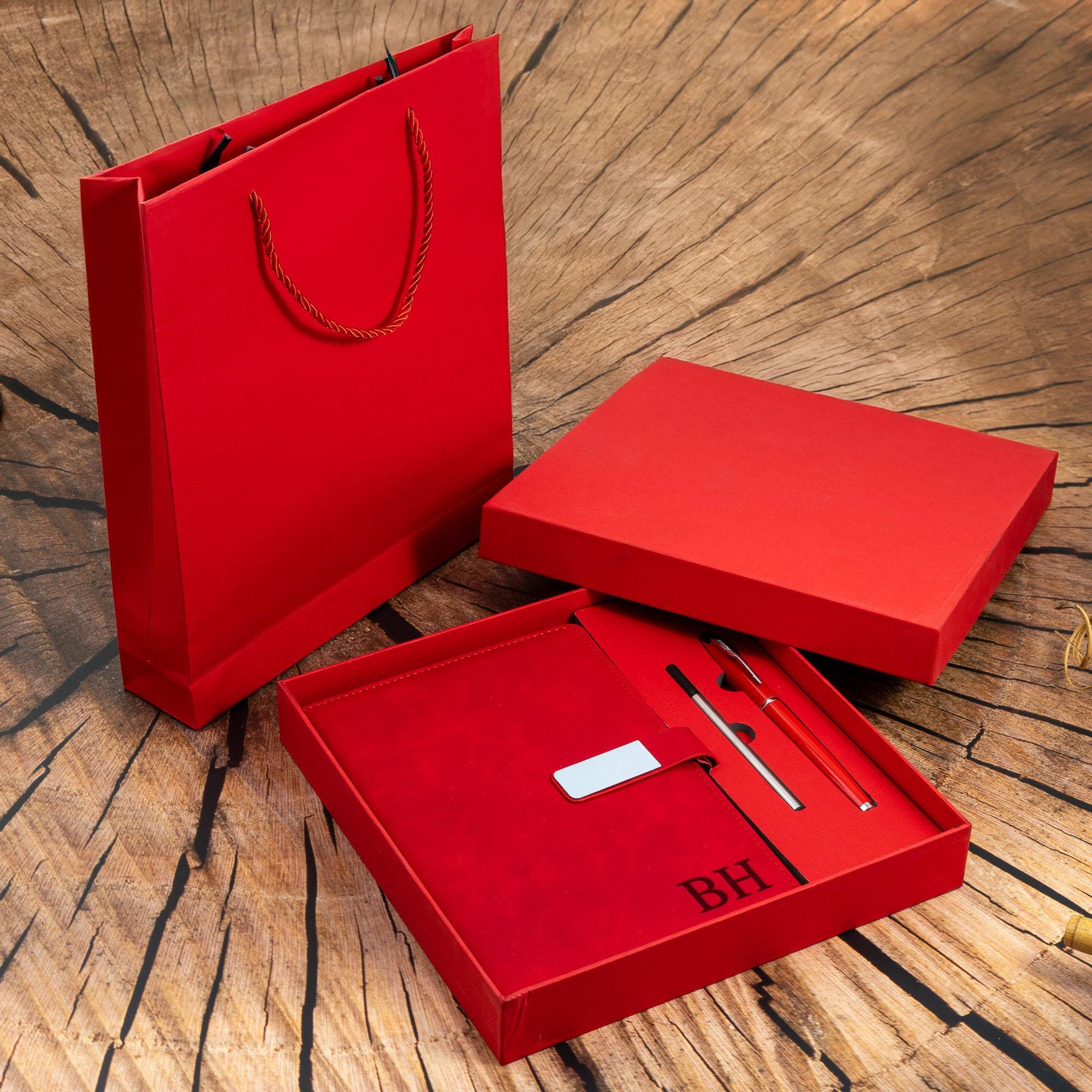 Custom Engraved Notebook With Pen, Leather Notebook Set With Matching ...