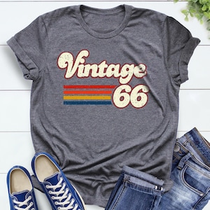 Vintage 1976 1966 Retro Style 50th Birthday T Shirt, 60th Birthday T Shirt, 1976 1966 Vintage Birthday Gift Tee, 50th Birthday for Women image 2