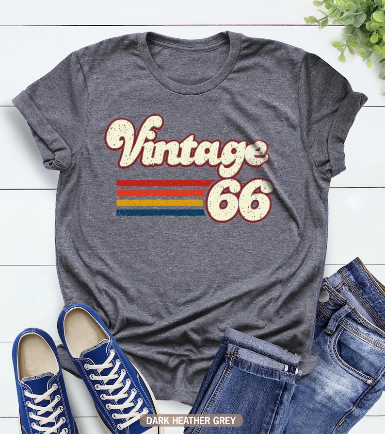 Vintage 1976 1966 Retro Style 50th Birthday T Shirt, 60th Birthday T Shirt, 1976 1966 Vintage Birthday Gift Tee, 50th Birthday for Women image 2