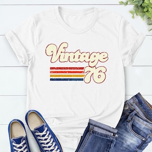 Vintage 1976 1966 Retro Style 50th Birthday T Shirt, 60th Birthday T Shirt, 1976 1966 Vintage Birthday Gift Tee, 50th Birthday for Women image 8