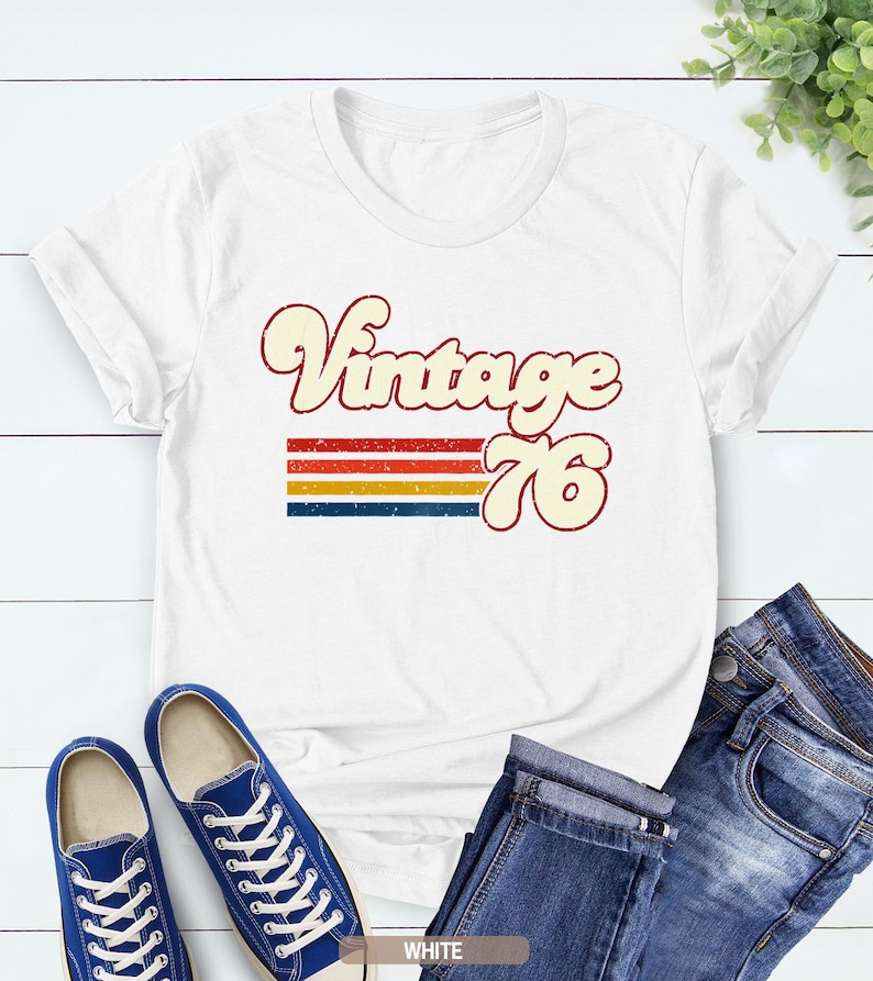 Vintage 1976 1966 Retro Style 50th Birthday T Shirt, 60th Birthday T Shirt, 1976 1966 Vintage Birthday Gift Tee, 50th Birthday for Women image 8